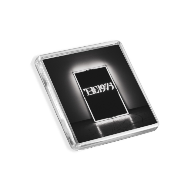 Image of 19755, The - The 1975 album cover fridge magnet on a white background