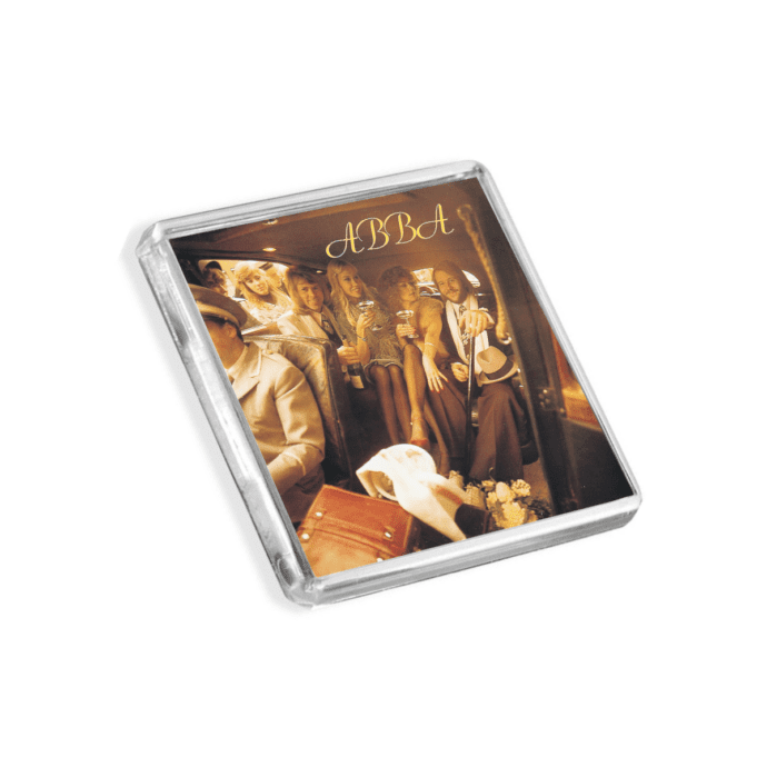 Image of a Abba - Abba album cover-inspired fridge magnet on a white background