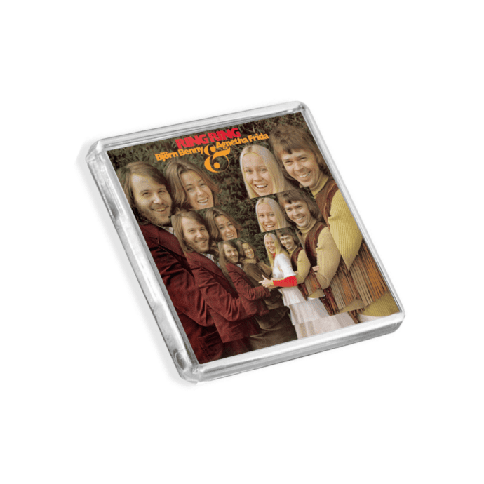 Image of Abba - Ring Ring album cover fridge magnet on a white background
