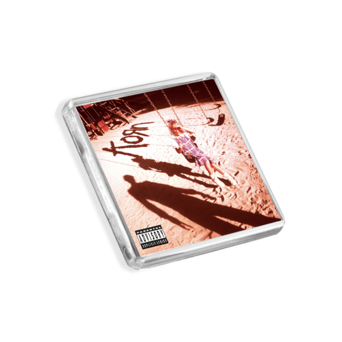 Image of Korn - Korn album cover-inspired fridge magnet on a white background
