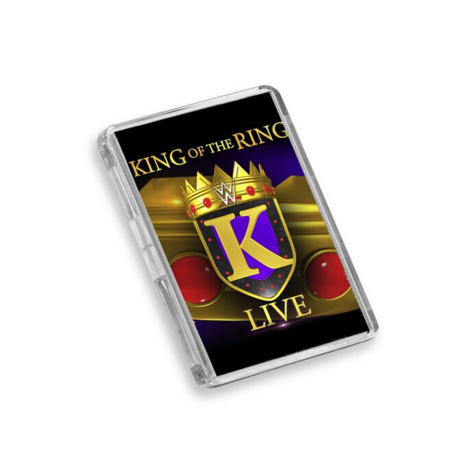 Plastic WWE King of the Ring 2015 fridge magnet on white background
