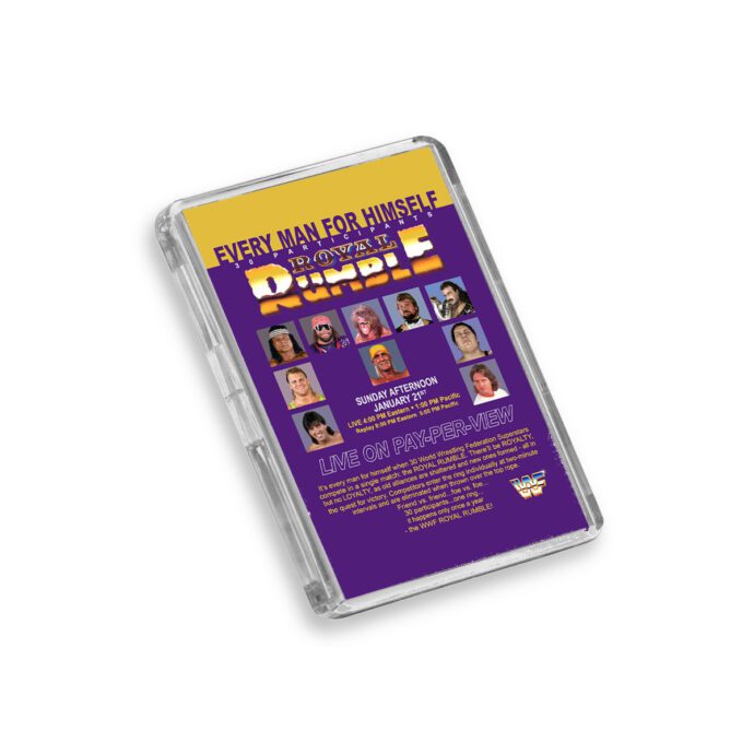 Plastic WWE Royal Rumble 1990fridge magnet on white background