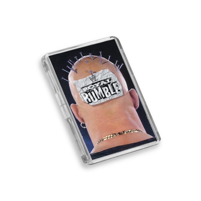Plastic WWE Royal Rumble 1998 fridge magnet on white background