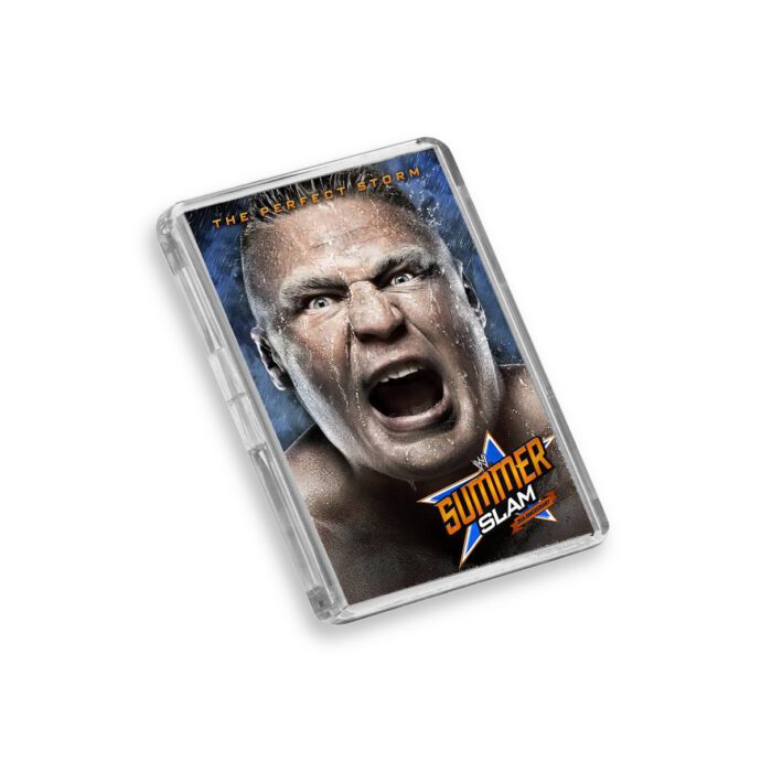 Plastic WWE Summer Slam 2012 fridge magnet on white background