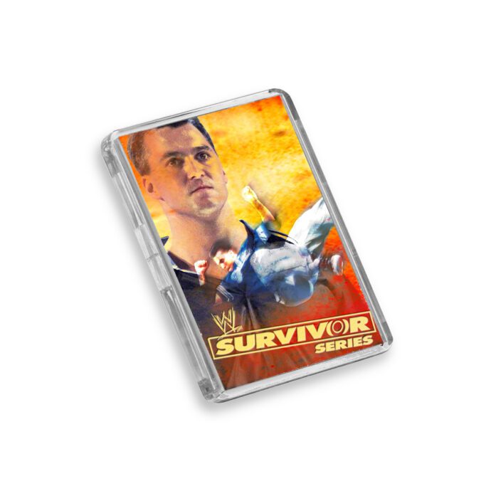 Plastic WWE Survivor Series 2003 fridge magnet on white background
