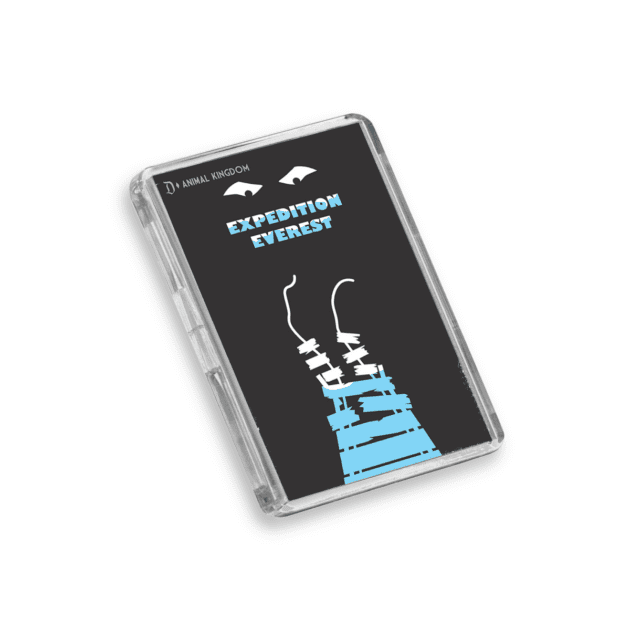 Plastic Expedition Everest Disney World fridge magnet on a white background
