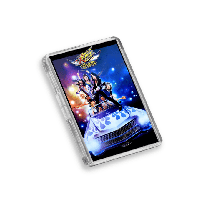 Plastic Rock n Roller Coaster Disney World fridge magnet on a white background