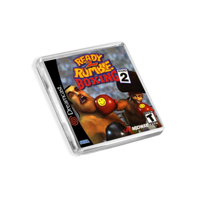 Plastic Dreamcast Ready 2 Rumble Round 2 fridge magnet on a white background